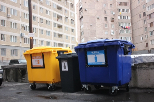 First Waste Bins Designed for Garbage Recycling Installed in Ajapnyak and Davtashen Administrative Areas
